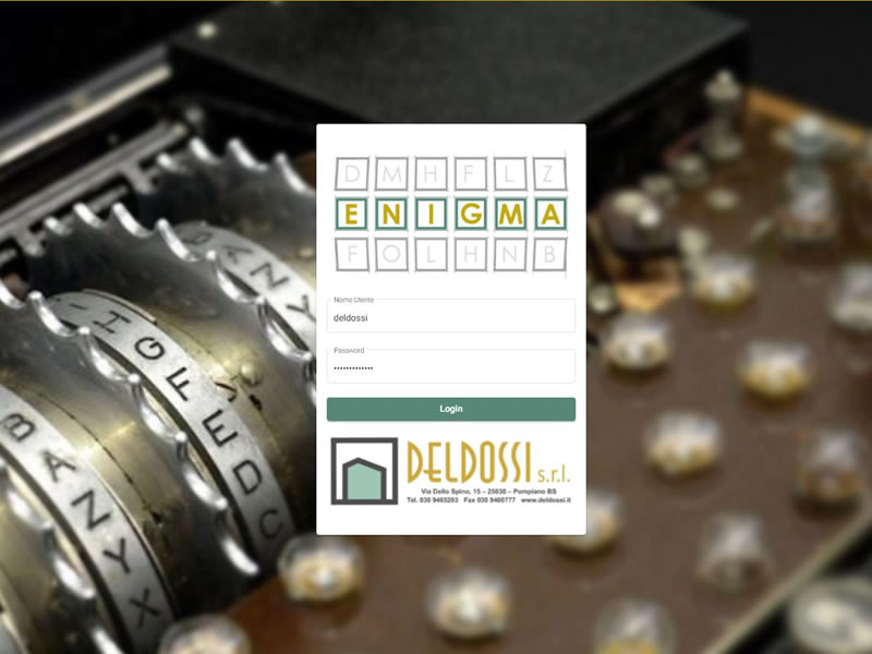 log in del programma ENIGMA, per il processo edilizio