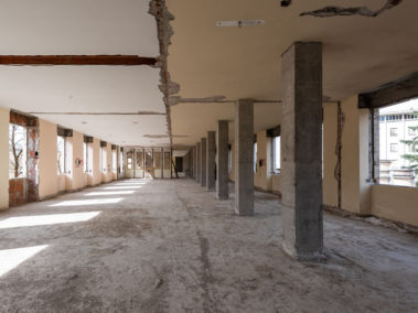 cantiere lavori all'Università Cattolica di Brescia