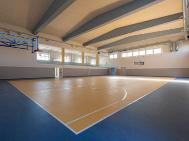 impianto di basket totalmente ristrutturato presso l'Università Cattolica di Brescia