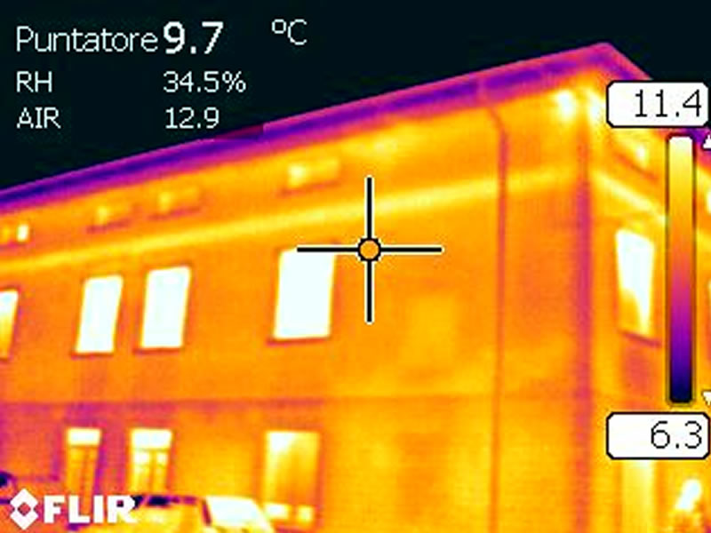 puntatore per verifica temperature sulle pareti esterne